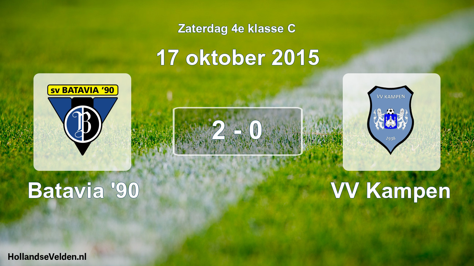 Total number of matches played: Batavia '90 - VV Kampen 2 - 0 (17 October 2015)