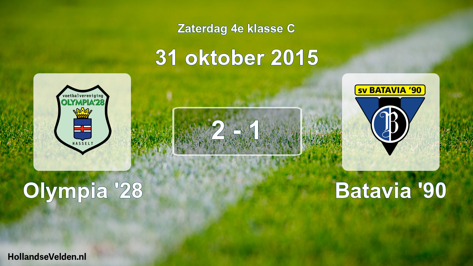Total number of matches played: Olympia '28 - Batavia '90 2 - 1 (31 October 2015)