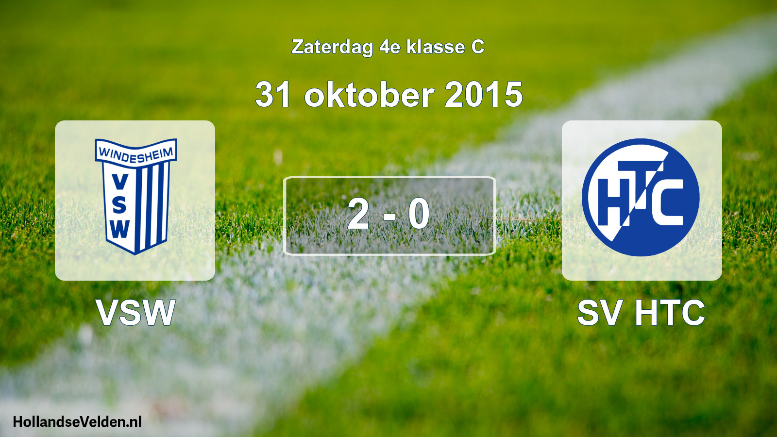 Total number of matches played: VSW - SV HTC 2 - 0 (31 October 2015)