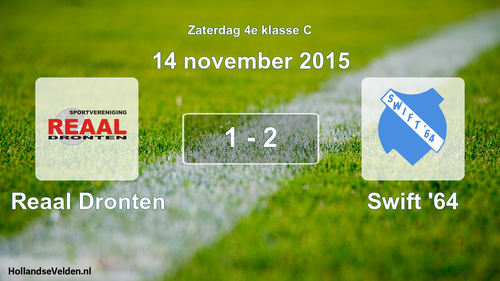 Total number of matches played: Reaal Dronten - Swift '64 1 - 2 (14 November 2015)