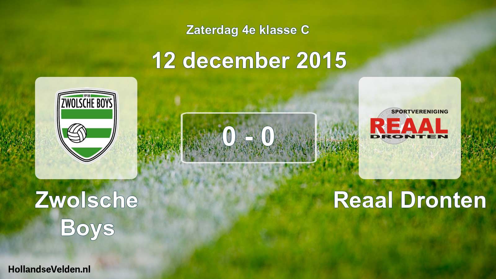 Total number of matches played: Zwolsche Boys - Reaal Dronten 0 - 0 (12 December 2015)