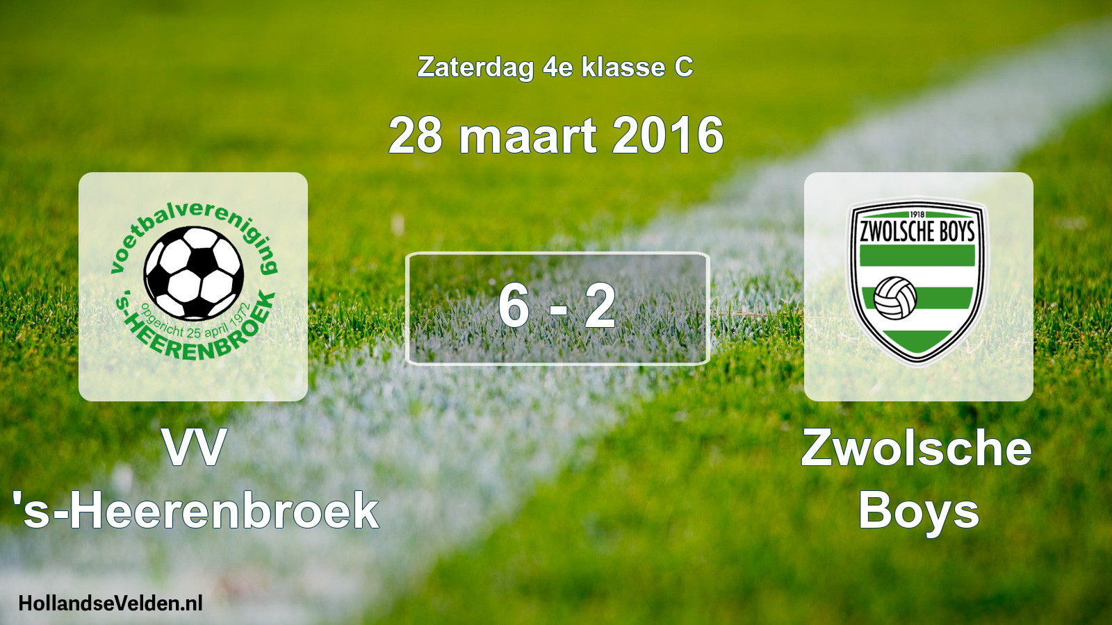 Total number of matches played: VV 's-Heerenbroek - Zwolsche Boys 6 - 2 (28 March 2016)