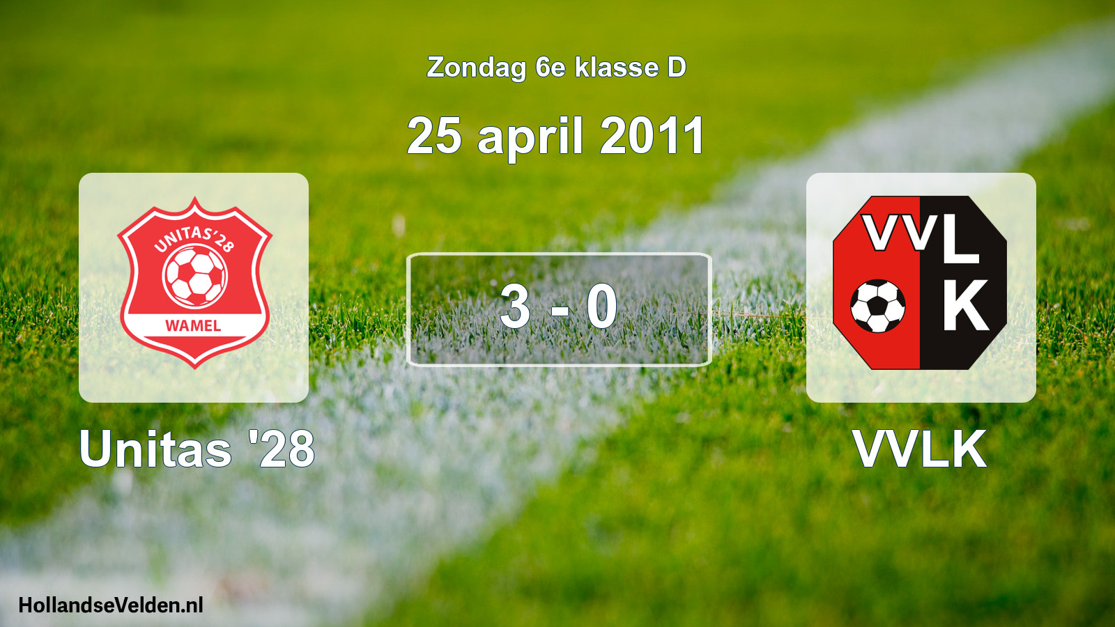 Total number of matches played: Unitas '28 - VVLK 3 - 0 (25 April 2011)