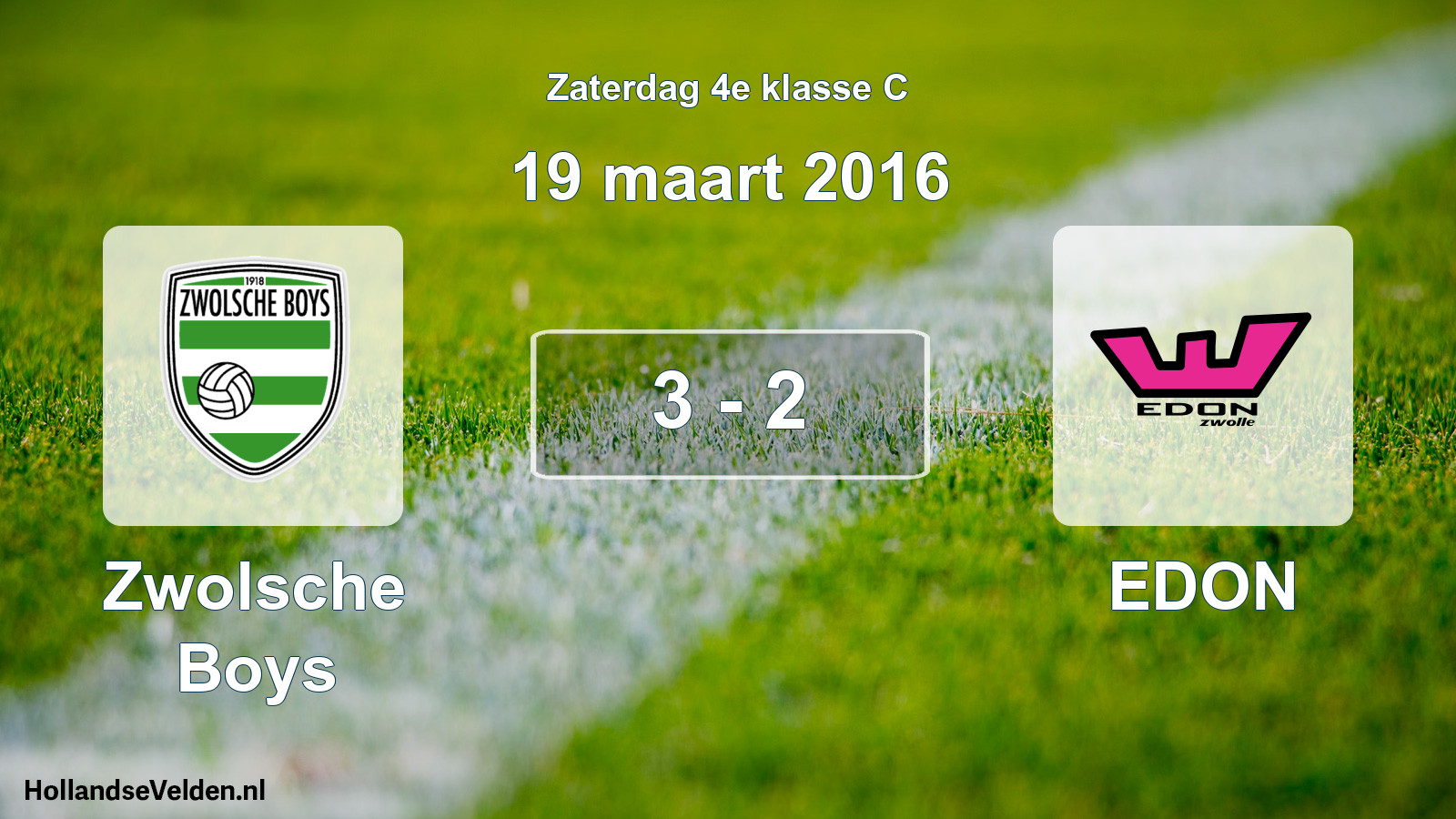 Total number of matches played: Zwolsche Boys - EDON 3 - 2 (19 March 2016)