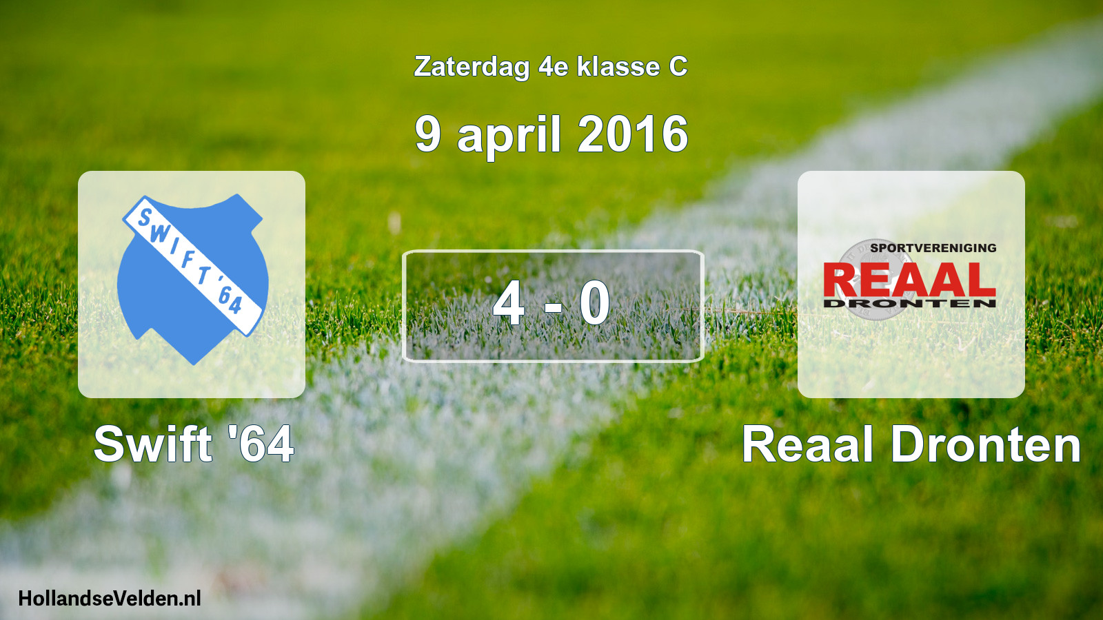 Total number of matches played: Swift '64 - Reaal Dronten 4 - 0 (9 April 2016)
