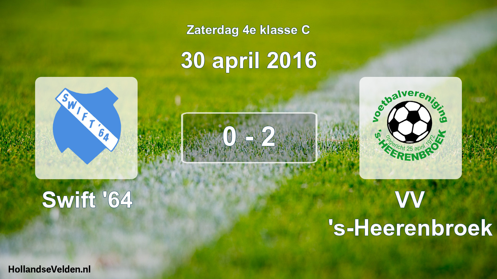 Total number of matches played: Swift '64 - VV 's-Heerenbroek 0 - 2 (30 April 2016)