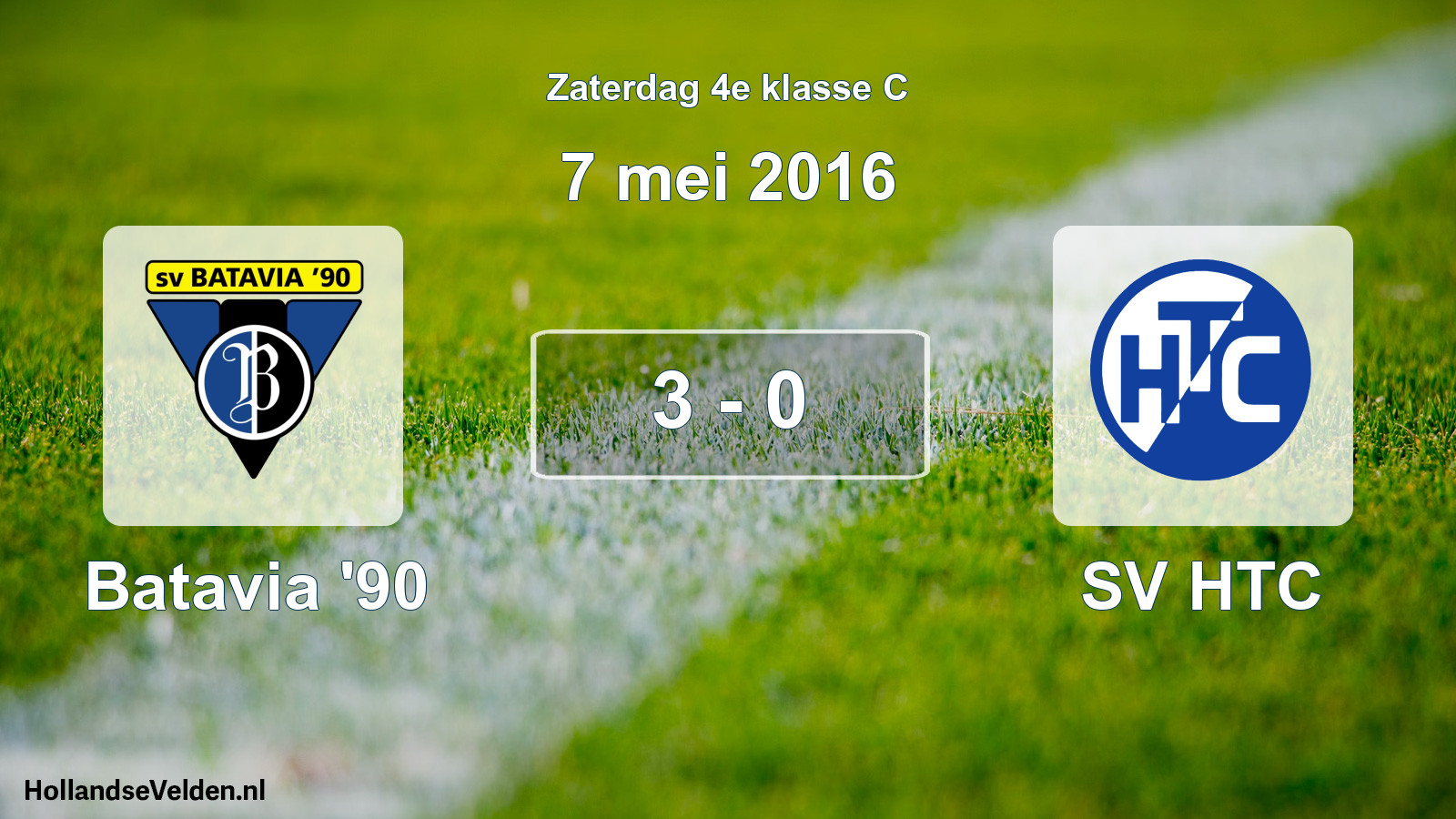 Total number of matches played: Batavia '90 - SV HTC 3 - 0 (7 May 2016)