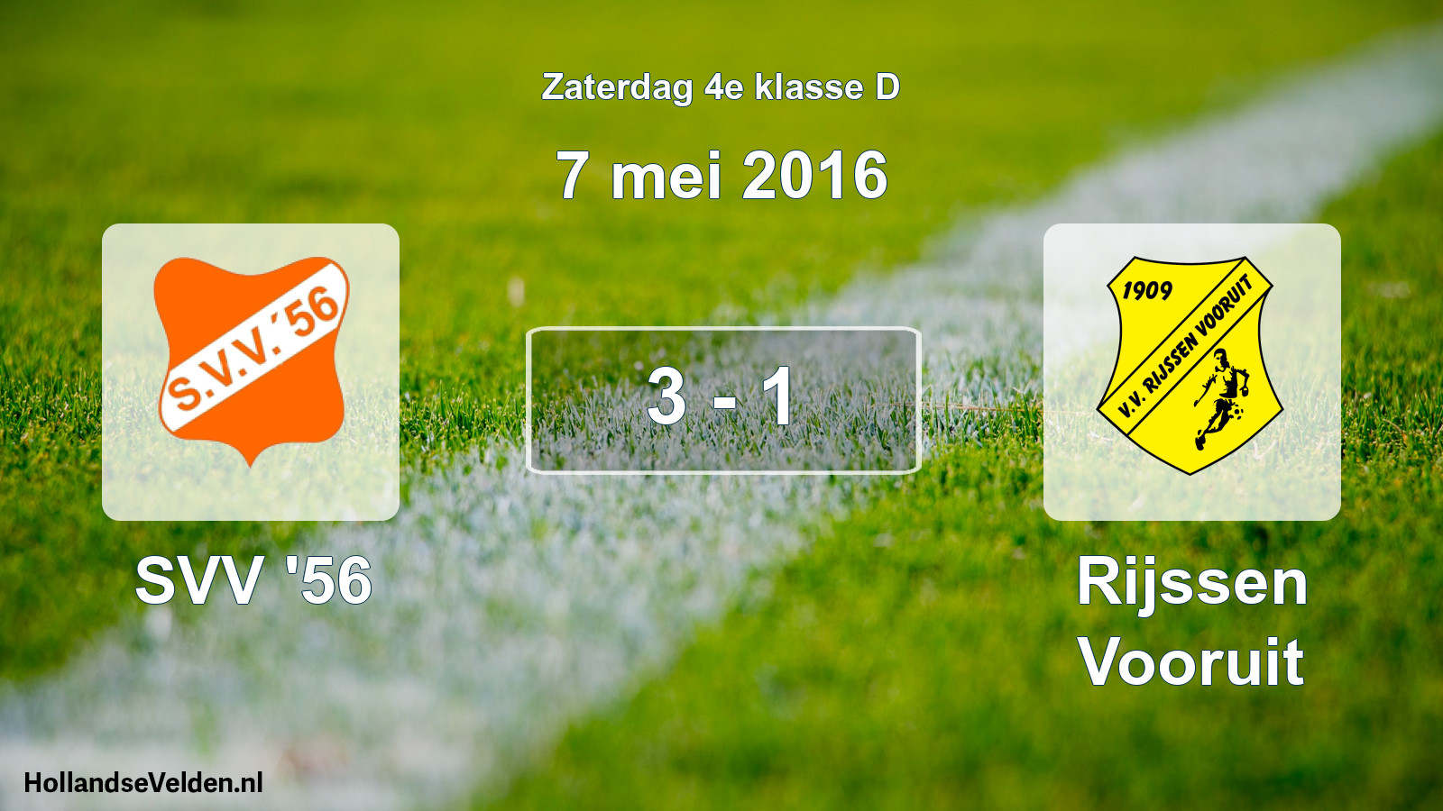 Total number of matches played: SVV '56 - Rijssen Vooruit 3 - 1 (7 May 2016)