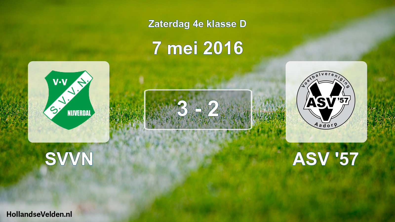 Total number of matches played: SVVN - ASV '57 3 - 2 (7 May 2016)