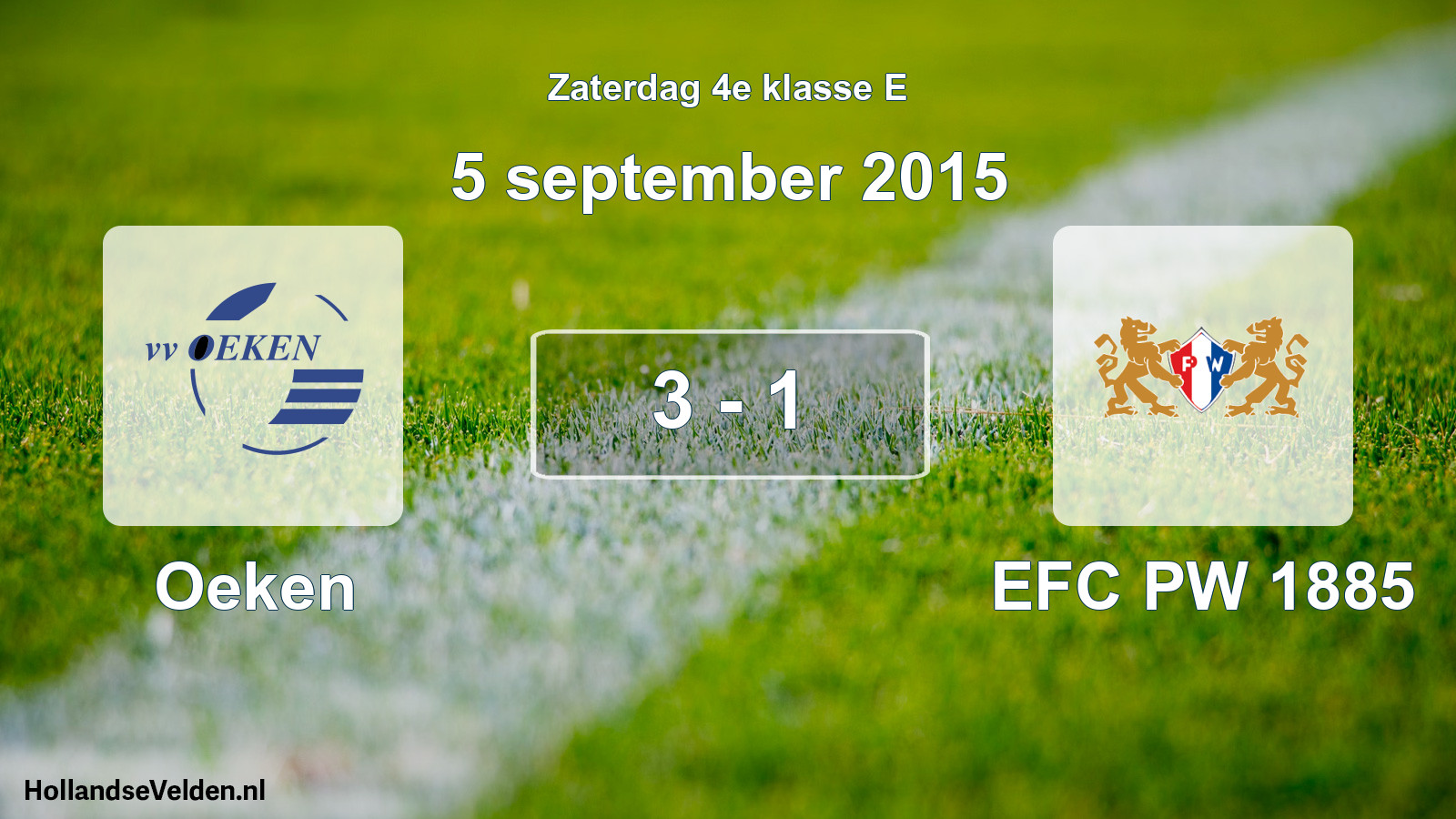 Total number of matches played: Oeken - PW 1885 3 - 1 (5 September 2015)