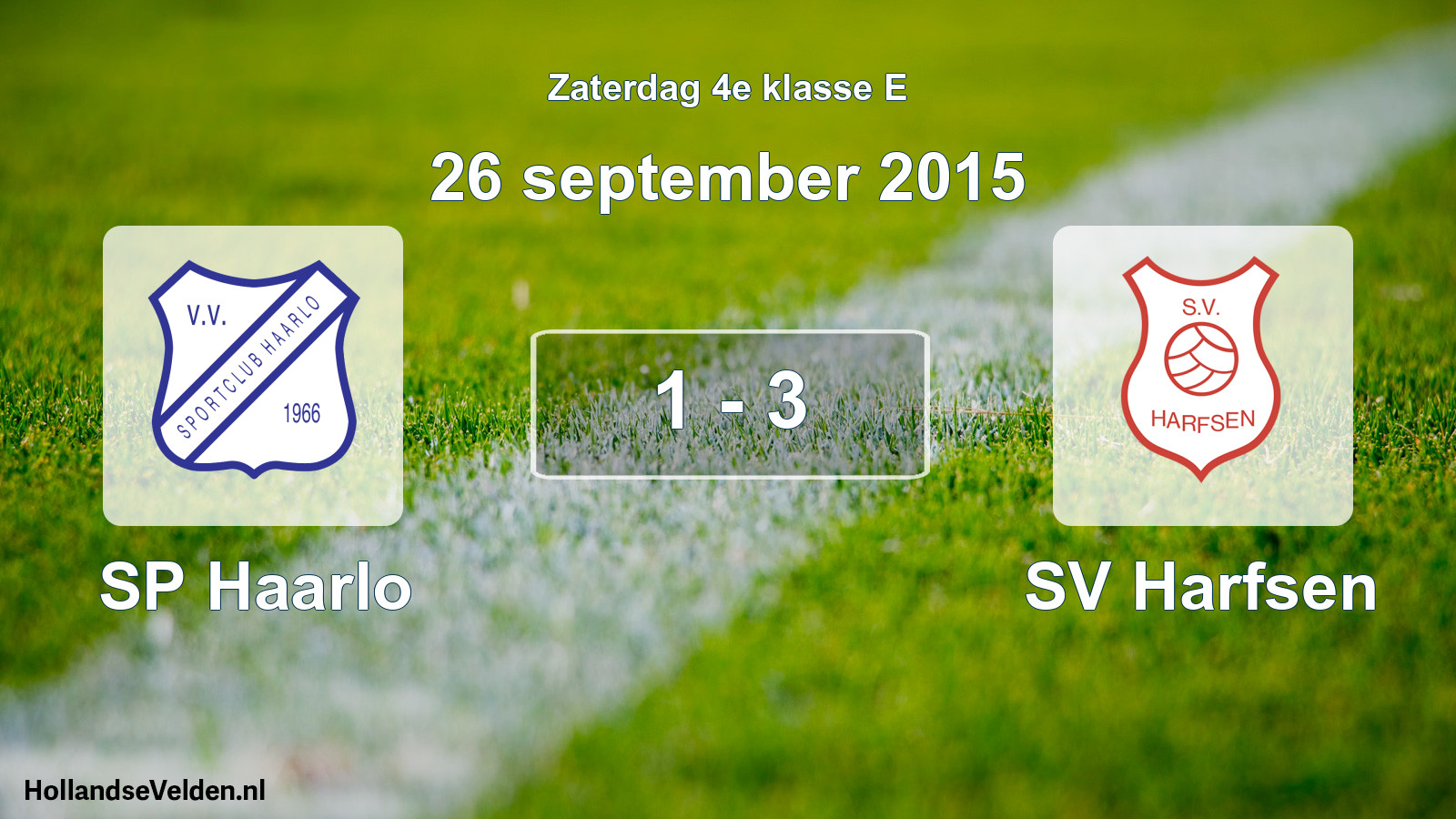 Total number of matches played: SP Haarlo - SV Harfsen 1 - 3 (26 September 2015)