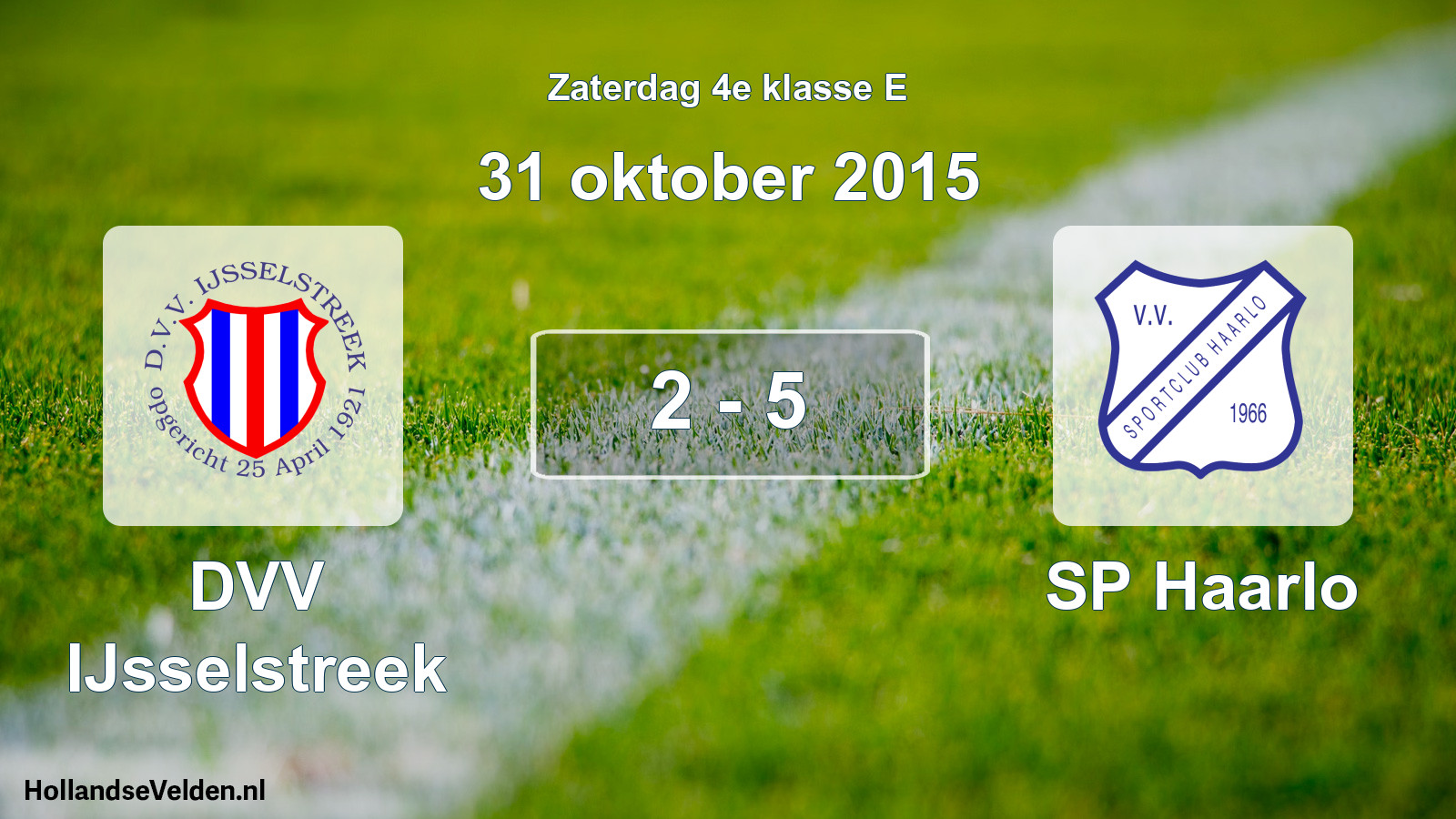 Total number of matches played: DVV IJsselstreek - SP Haarlo 2 - 5 (31 October 2015)