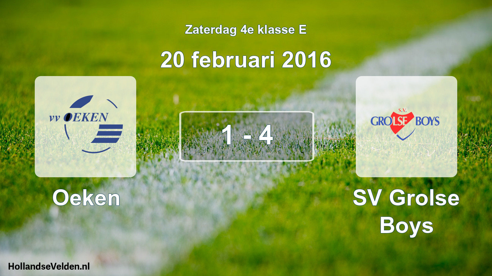 Total number of matches played: Oeken - SV Grolse Boys 1 - 4 (20 February 2016)