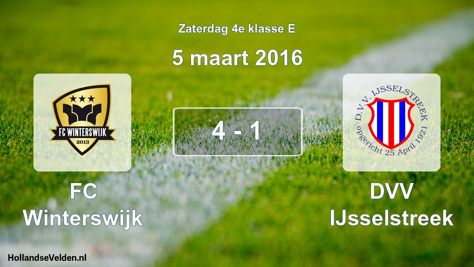 Total number of matches played: FC Winterswijk - DVV IJsselstreek 4 - 1 (5 March 2016)