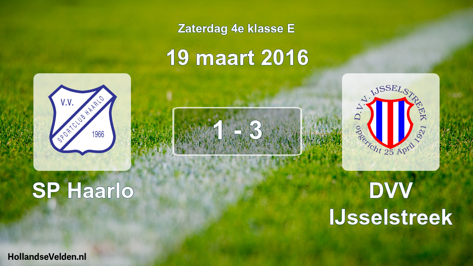 Total number of matches played: SP Haarlo - DVV IJsselstreek 1 - 3 (19 March 2016)