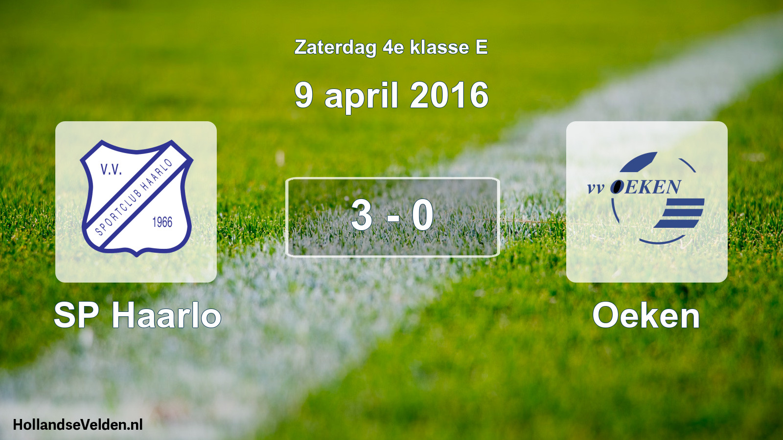 Total number of matches played: SP Haarlo - Oeken 3 - 0 (9 April 2016)