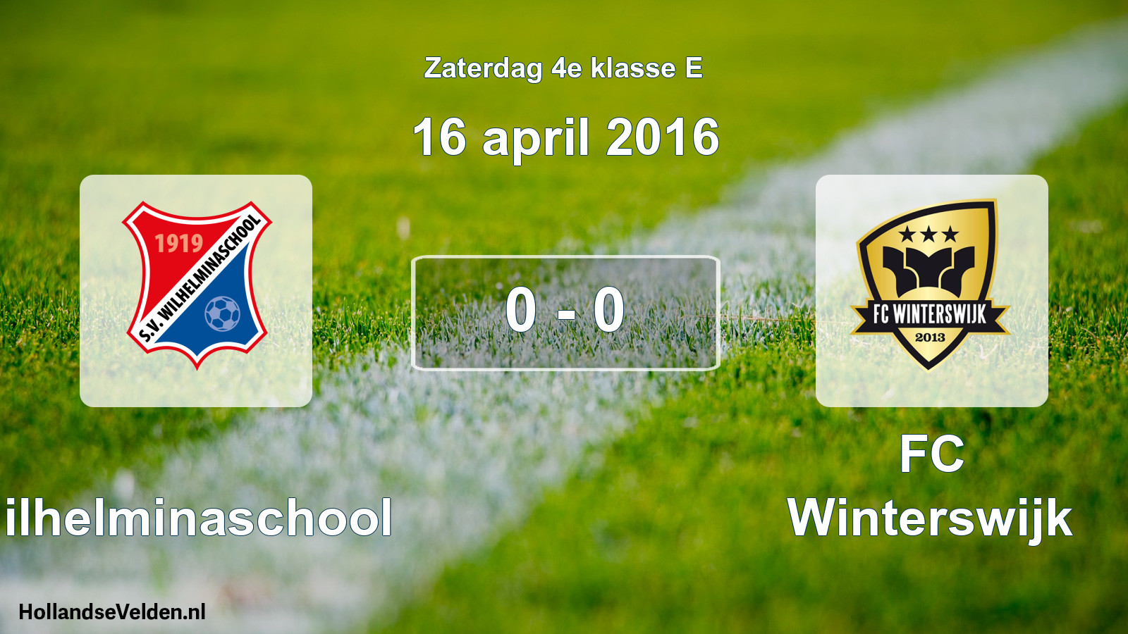 Total number of matches played: Wilhelminaschool - FC Winterswijk 0 - 0 (16 April 2016)