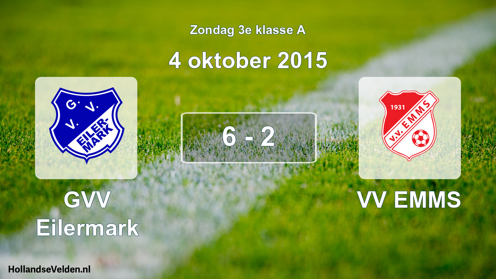 Total number of matches played: GVV Eilermark - VV EMMS 6 - 2 (4 October 2015)