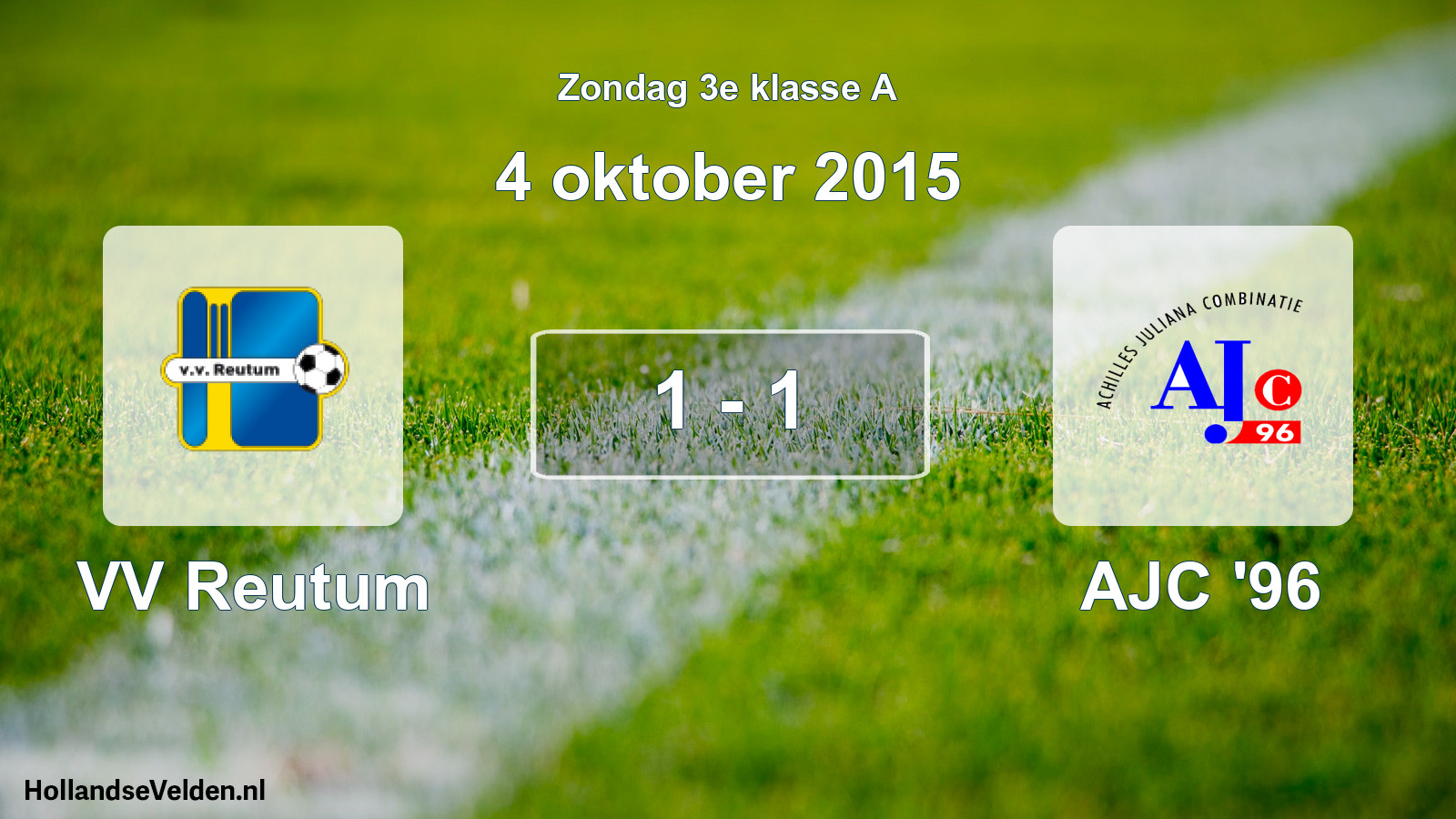 Total number of matches played: VV Reutum - AJC '96 1 - 1 (4 October 2015)