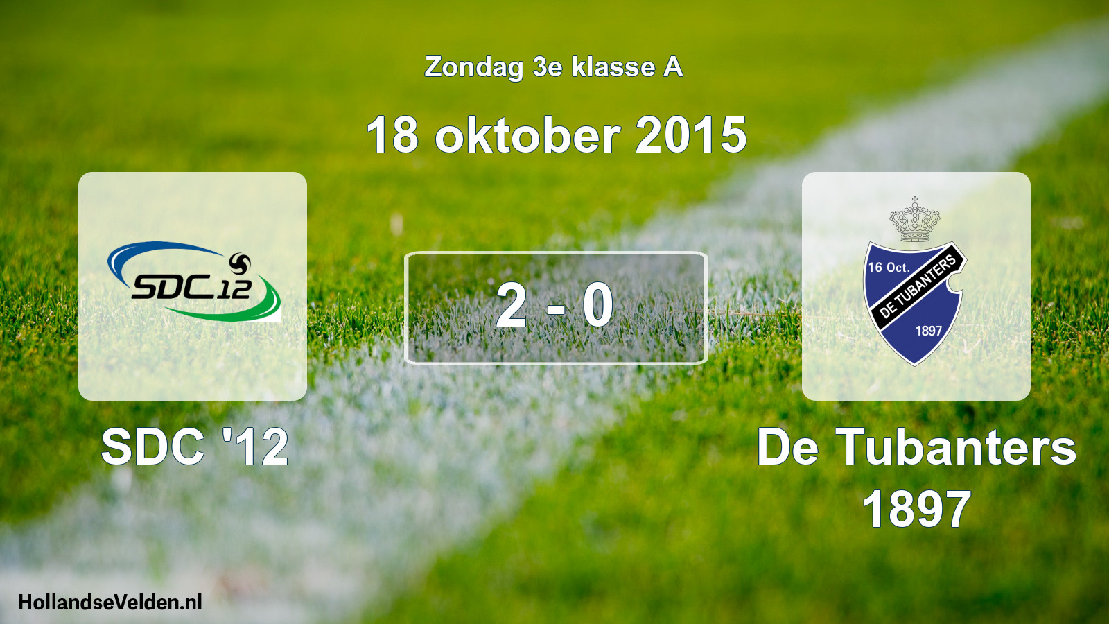 Total number of matches played: SDC '12 - De Tubanters 1897 2 - 0 (18 October 2015)