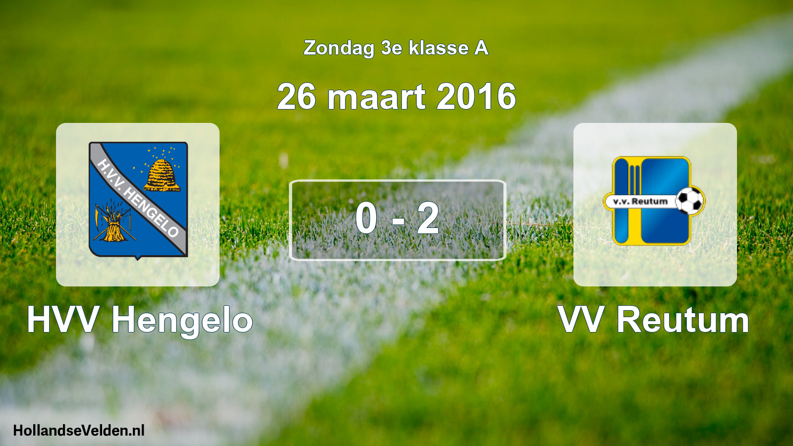 Total number of matches played: HVV Hengelo - VV Reutum 0 - 2 (26 March 2016)
