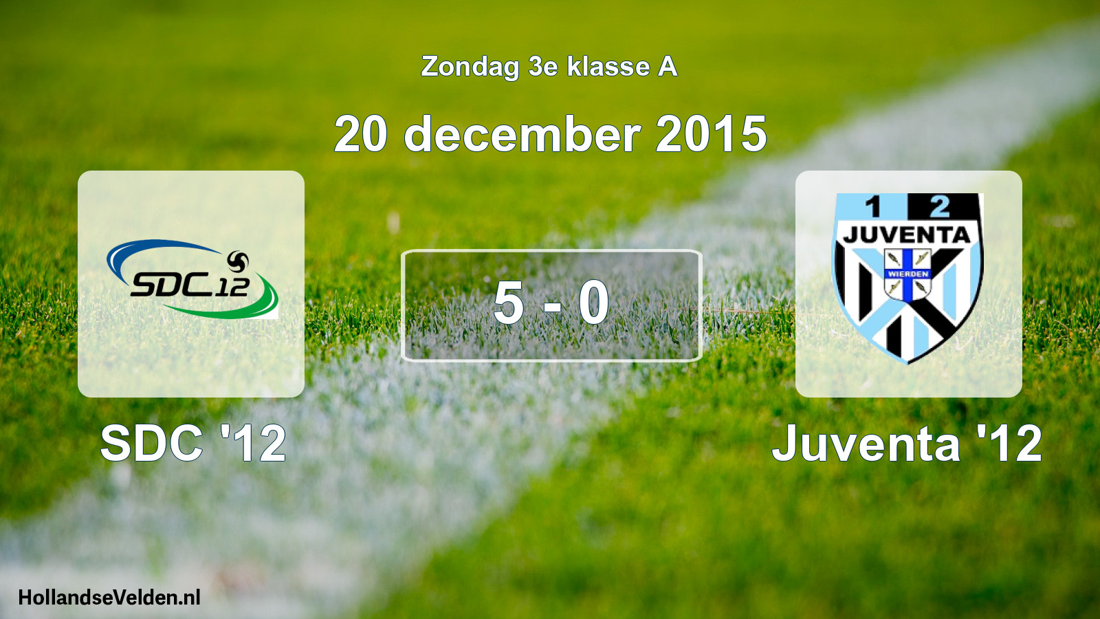 Total number of matches played: SDC '12 - Juventa '12 5 - 0 (20 December 2015)