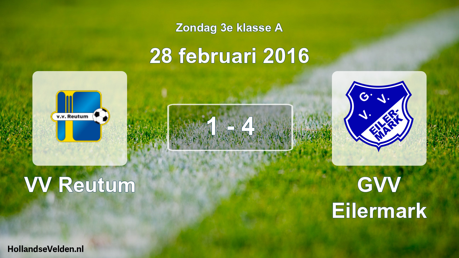 Total number of matches played: VV Reutum - GVV Eilermark 1 - 4 (28 February 2016)