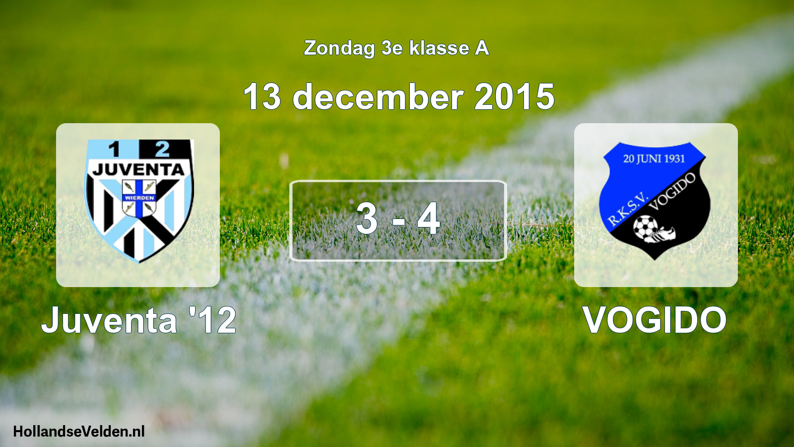 Total number of matches played: Juventa '12 - VOGIDO 3 - 4 (13 December 2015)