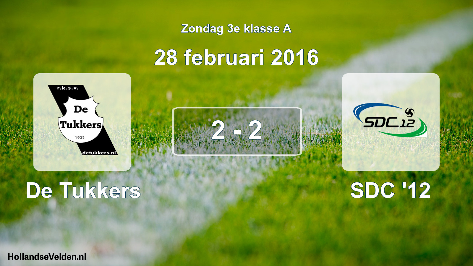 Total number of matches played: De Tukkers - SDC '12 2 - 2 (28 February 2016)