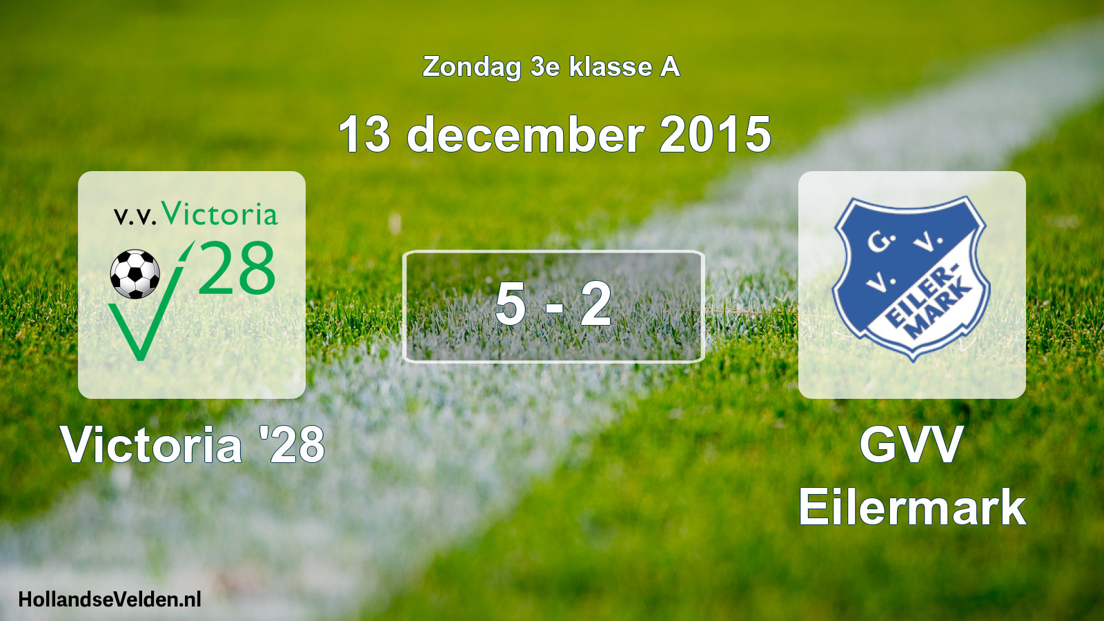 Total number of matches played: Victoria '28 - GVV Eilermark 5 - 2 (13 December 2015)