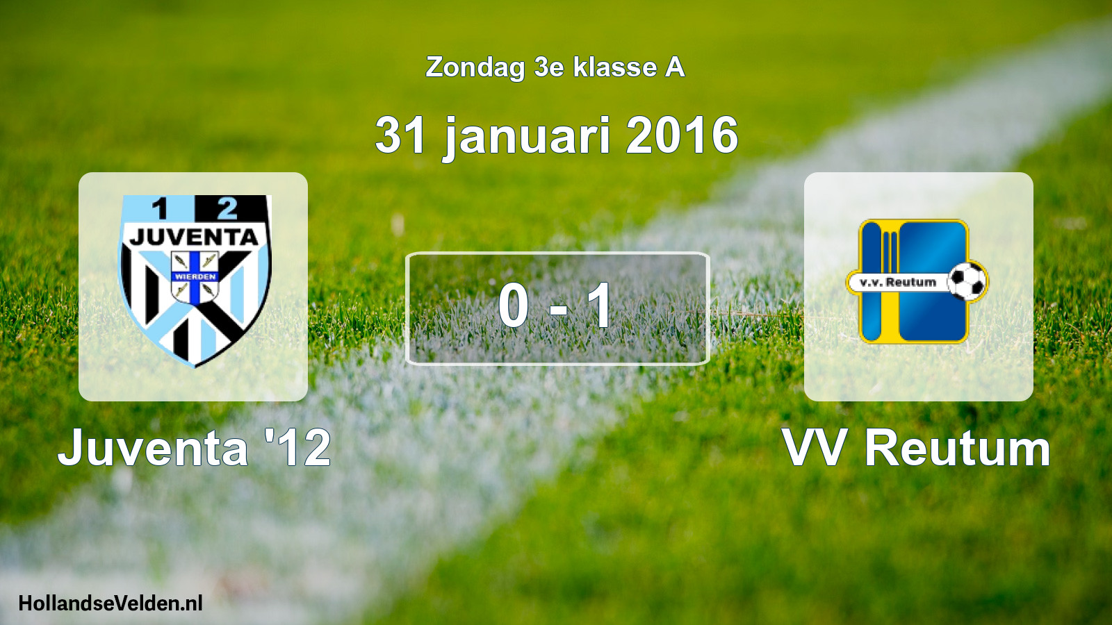 Total number of matches played: Juventa '12 - VV Reutum 0 - 1 (31 January 2016)