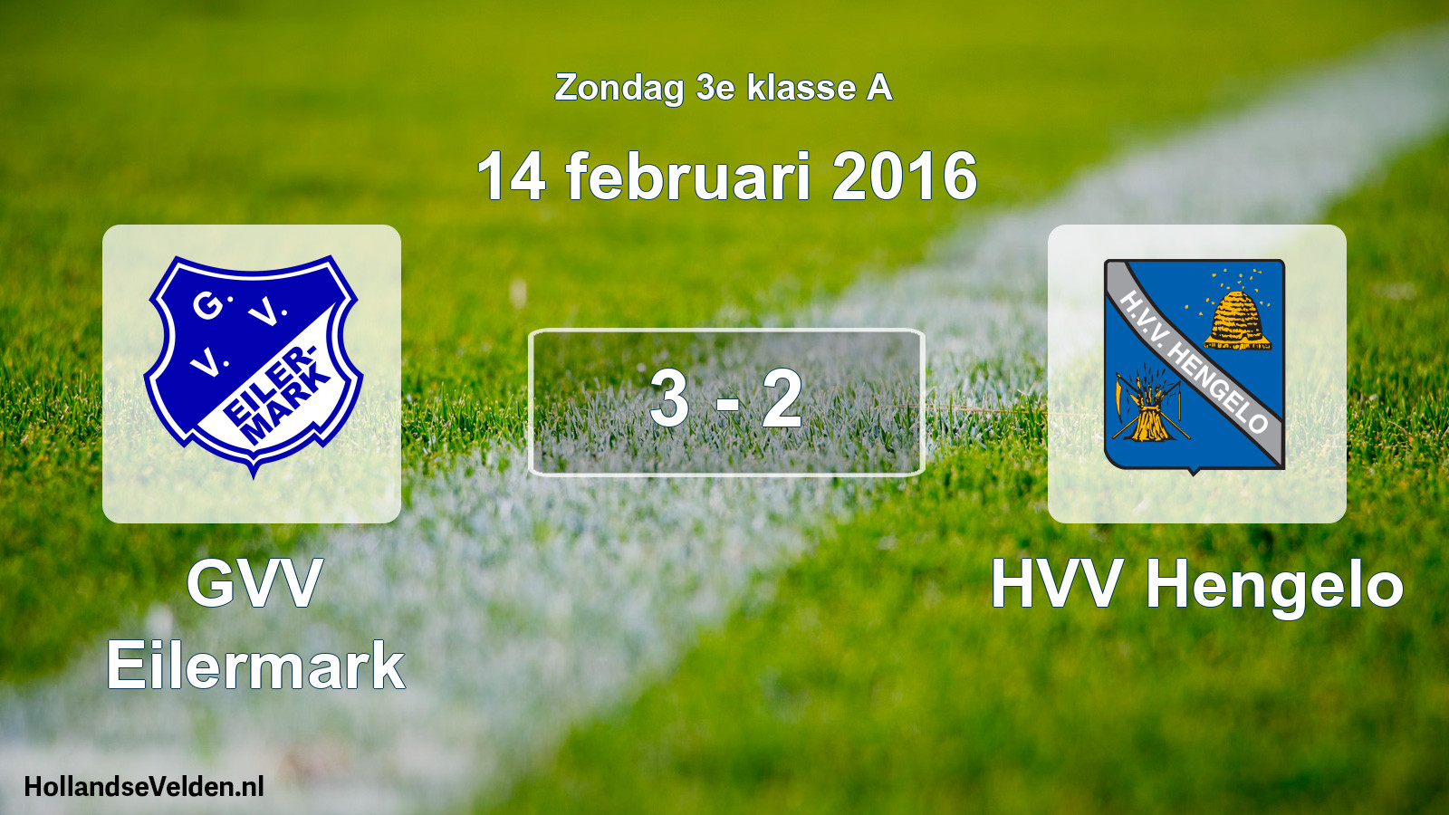 Total number of matches played: GVV Eilermark - HVV Hengelo 3 - 2 (14 February 2016)