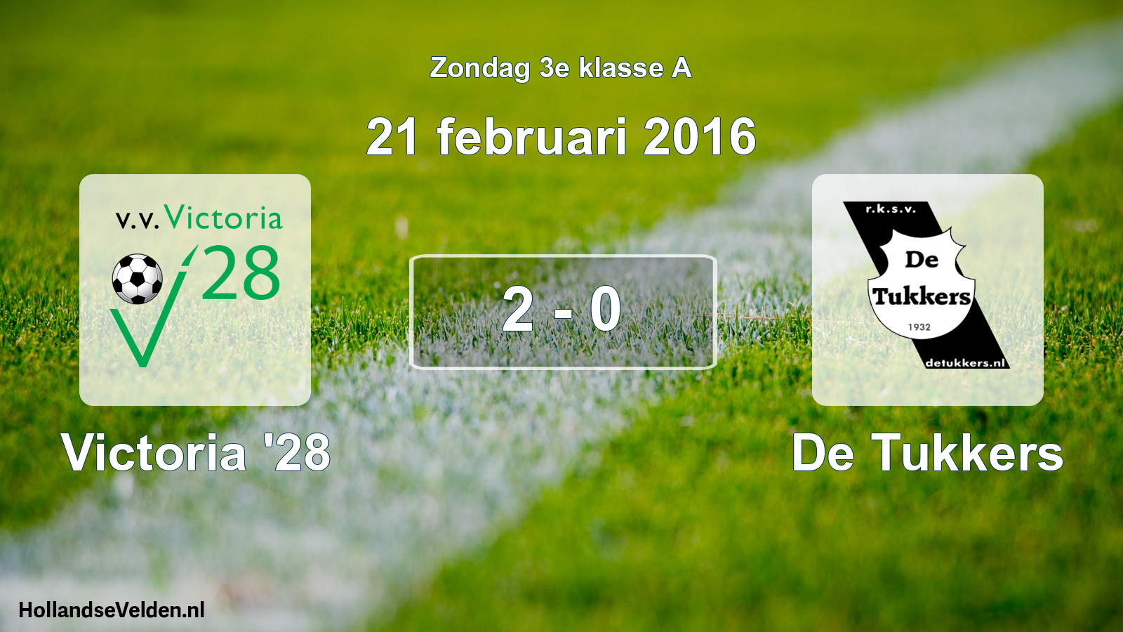 Total number of matches played: Victoria '28 - De Tukkers 2 - 0 (21 February 2016)
