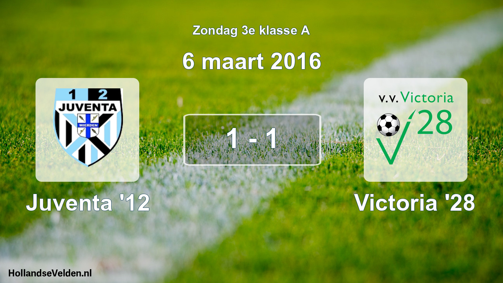 Total number of matches played: Juventa '12 - Victoria '28 1 - 1 (6 March 2016)