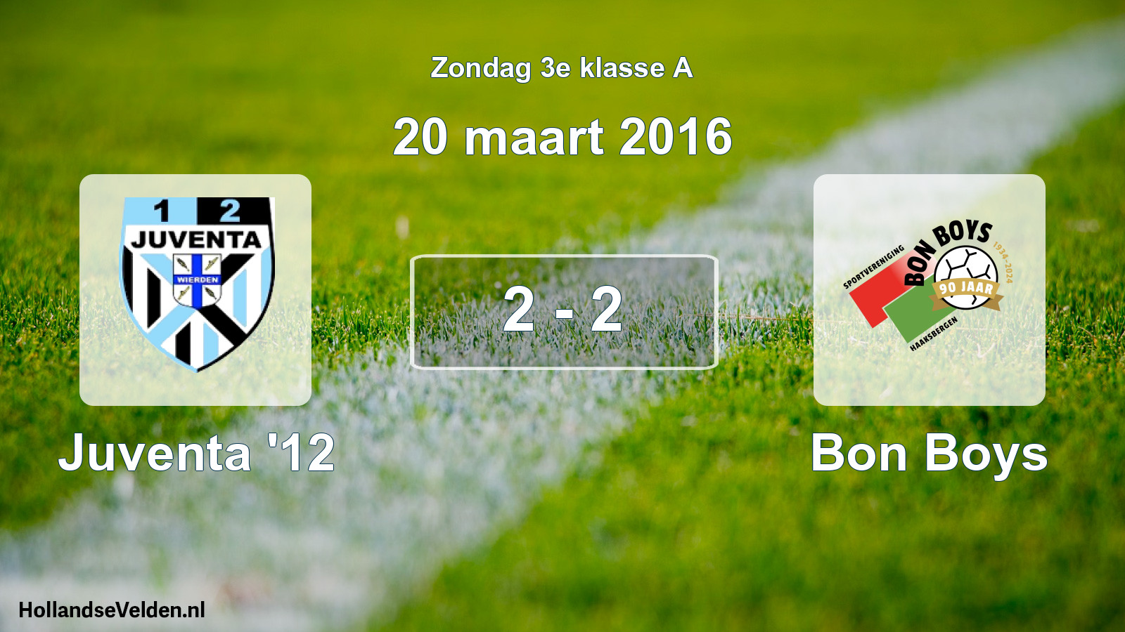 Total number of matches played: Juventa '12 - Bon Boys 2 - 2 (20 March 2016)