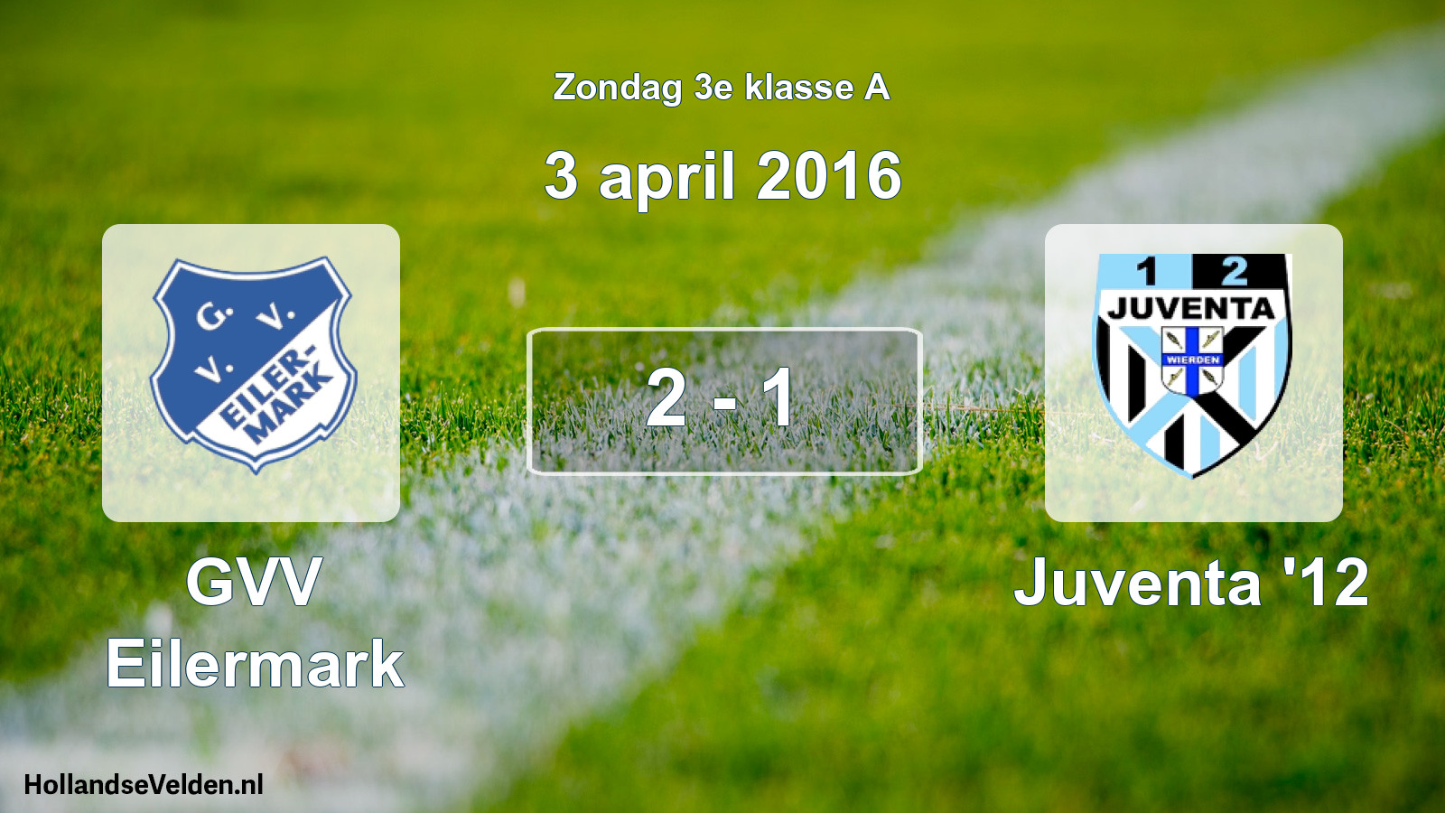 Total number of matches played: GVV Eilermark - Juventa '12 2 - 1 (3 April 2016)