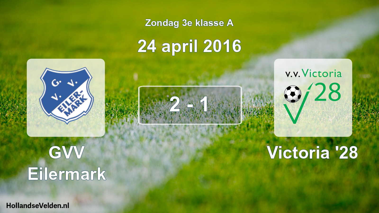 Total number of matches played: GVV Eilermark - Victoria '28 2 - 1 (24 April 2016)