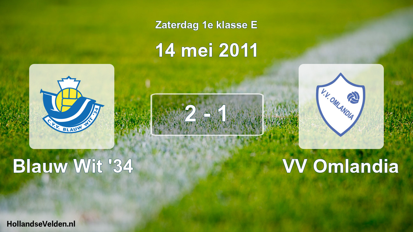 Total number of matches played: Blauw Wit '34 - VV Omlandia 2 - 1 (14 May 2011)