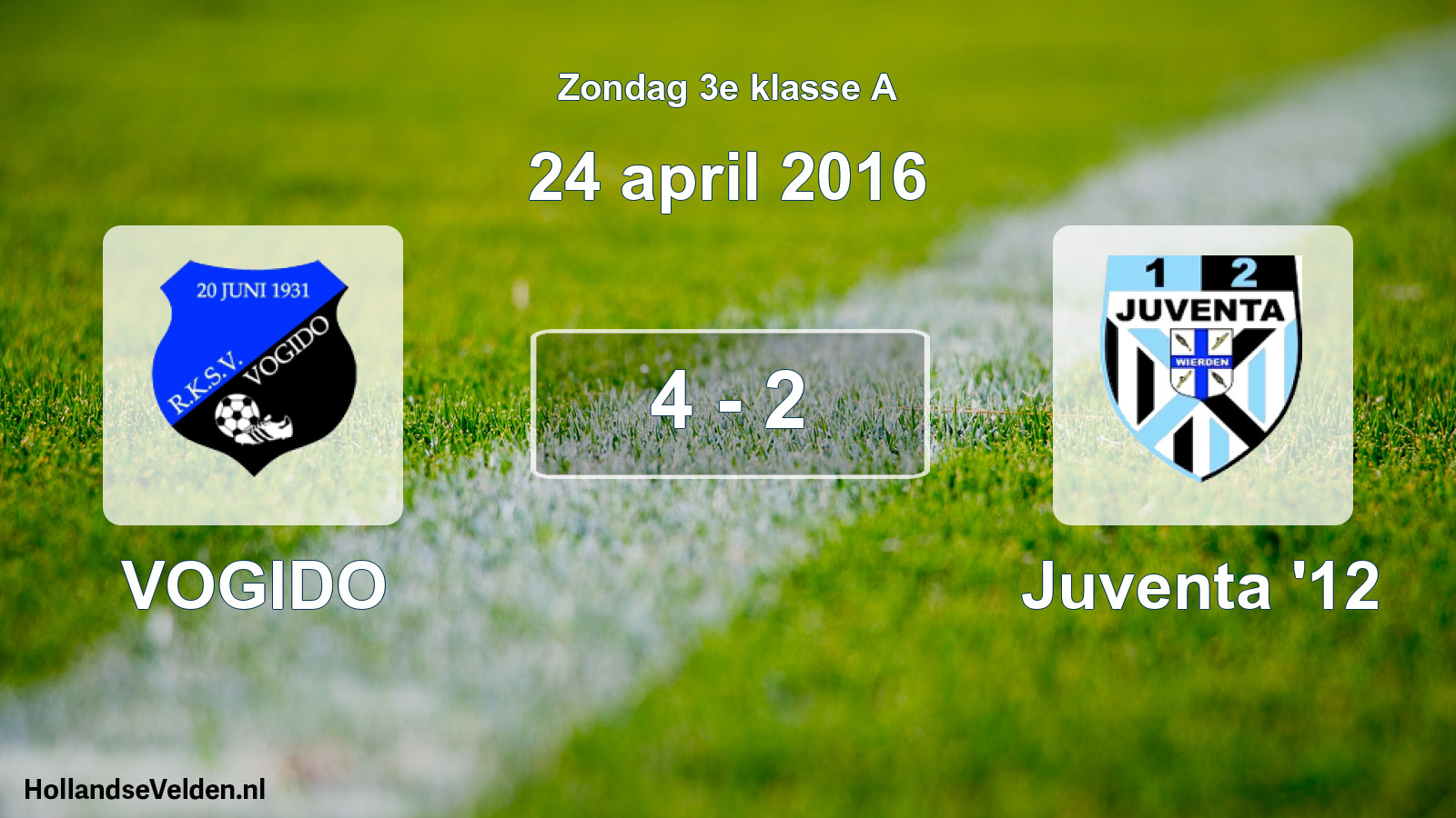Total number of matches played: VOGIDO - Juventa '12 4 - 2 (24 April 2016)