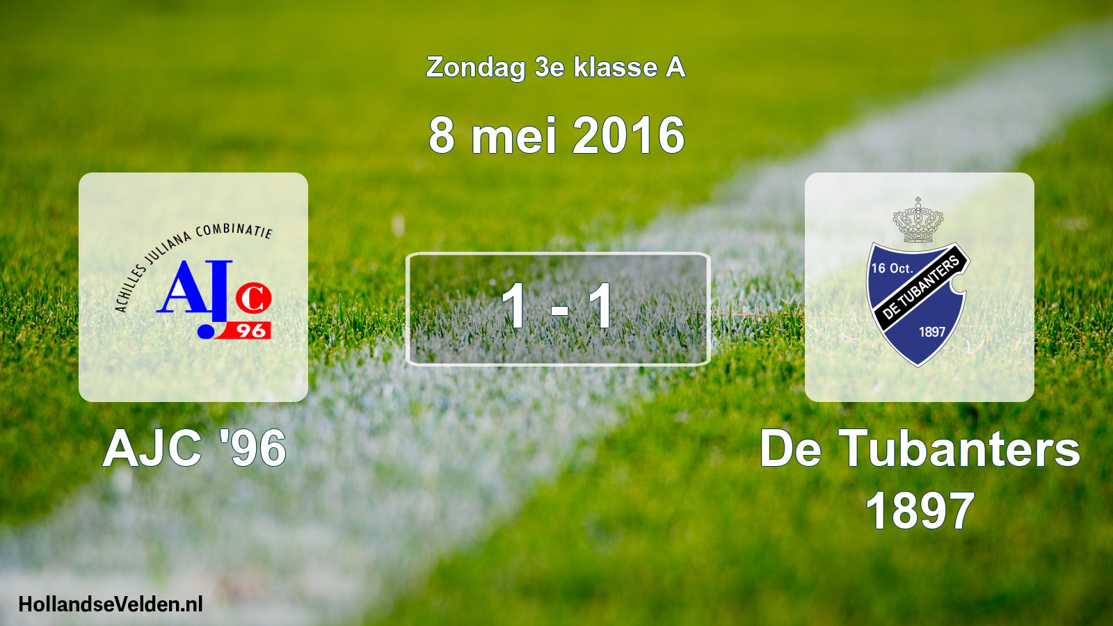 Total number of matches played: AJC '96 - De Tubanters 1897 1 - 1 (8 May 2016)