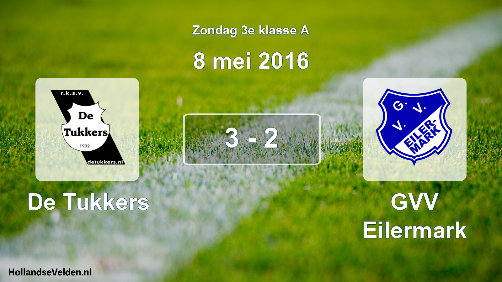 Total number of matches played: De Tukkers - GVV Eilermark 3 - 2 (8 May 2016)
