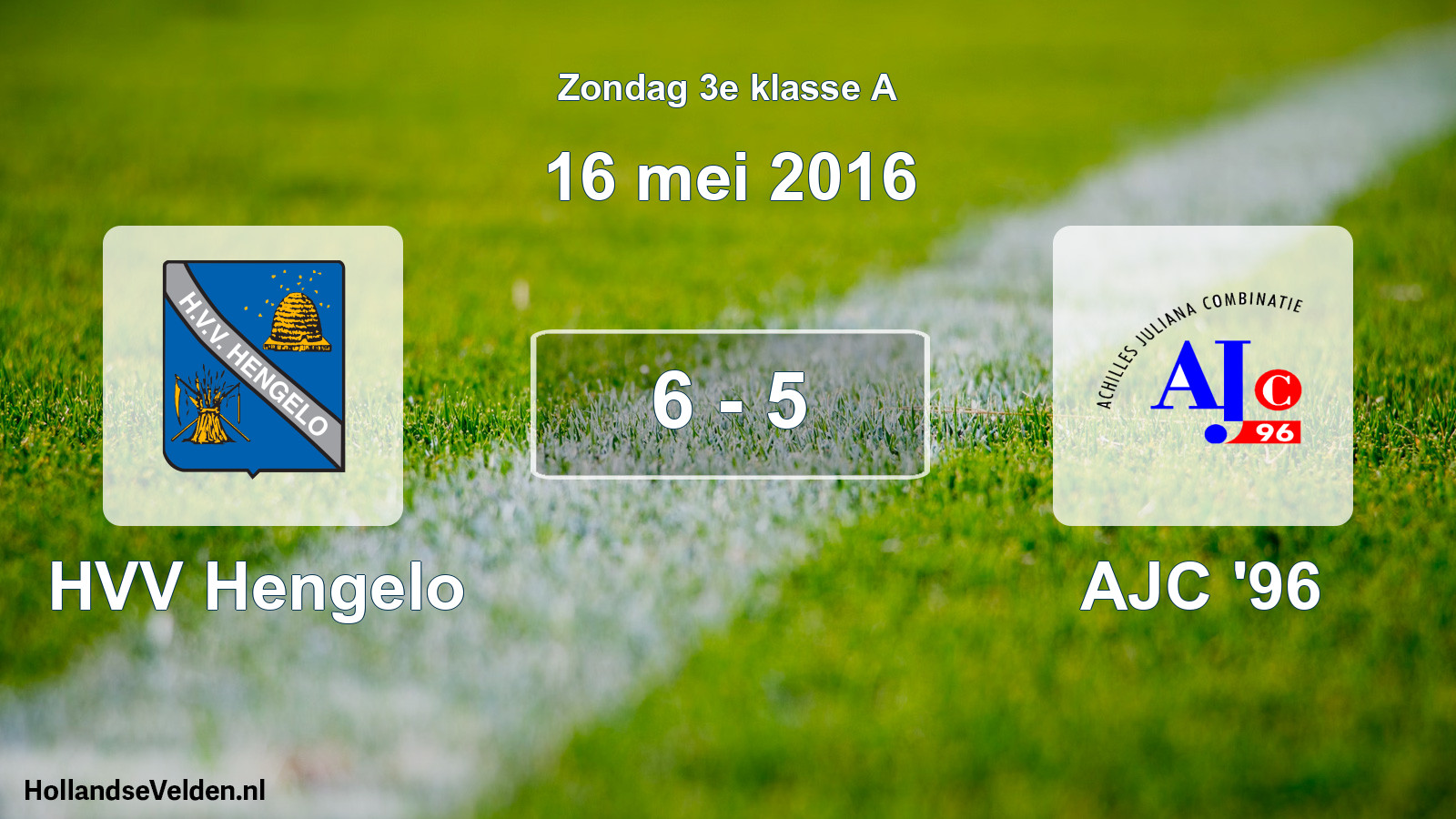 Total number of matches played: HVV Hengelo - AJC '96 6 - 5 (16 May 2016)