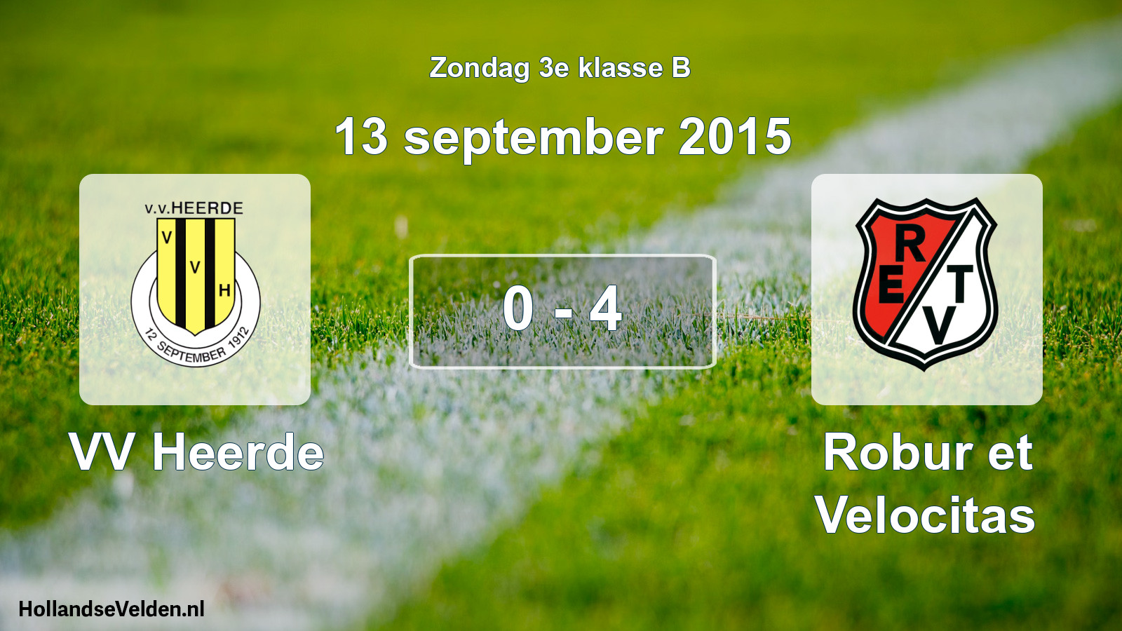 Total number of matches played: VV Heerde - Robur et Velocitas 0 - 4 (13 September 2015)