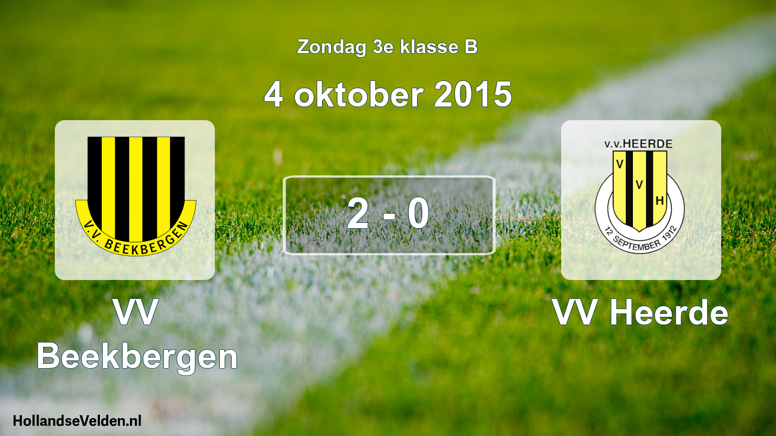 Total number of matches played: VV Beekbergen - VV Heerde 2 - 0 (4 October 2015)