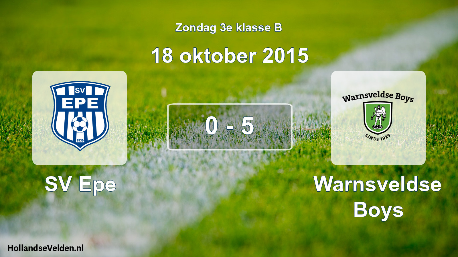 Total number of matches played: SV Epe - Warnsveldse Boys 0 - 5 (18 October 2015)