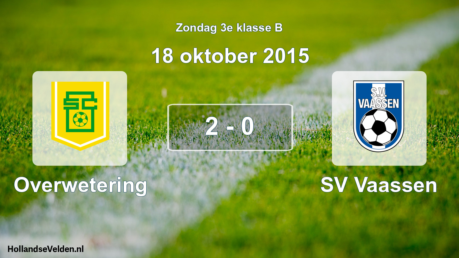 Total number of matches played: Overwetering - SV Vaassen 2 - 0 (18 October 2015)
