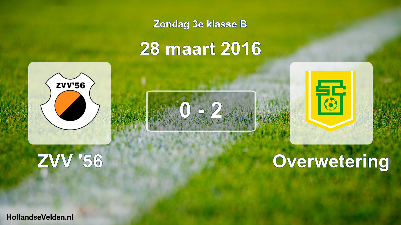 Total number of matches played: ZVV '56 - Overwetering 0 - 2 (28 March 2016)