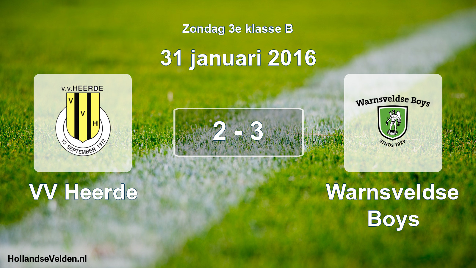 Total number of matches played: VV Heerde - Warnsveldse Boys 2 - 3 (31 January 2016)