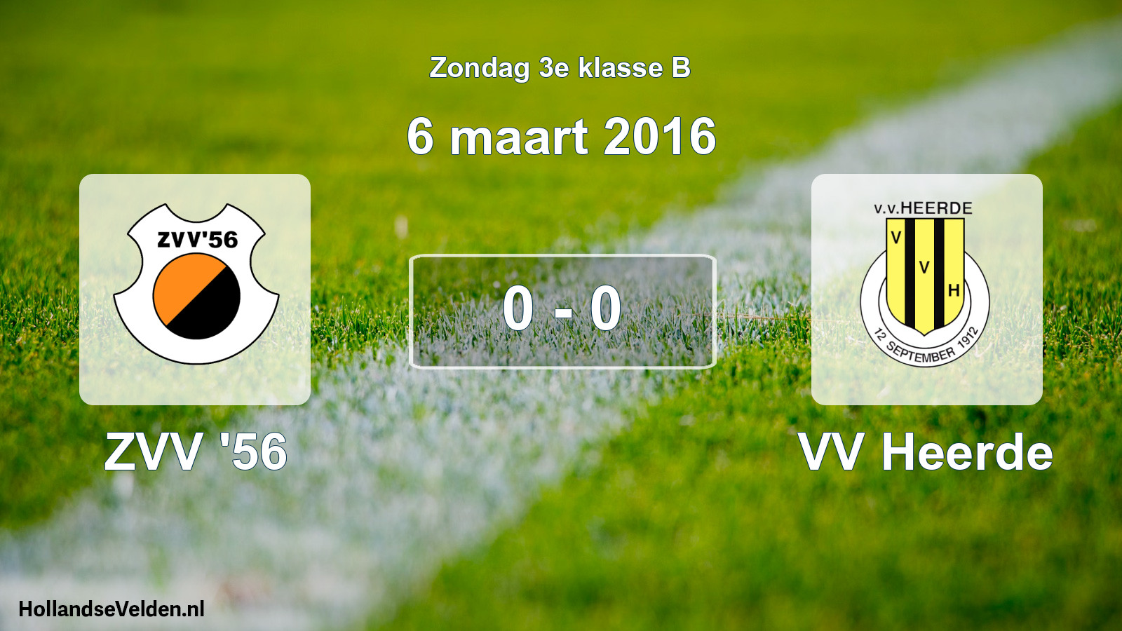 Total number of matches played: ZVV '56 - VV Heerde 0 - 0 (6 March 2016)