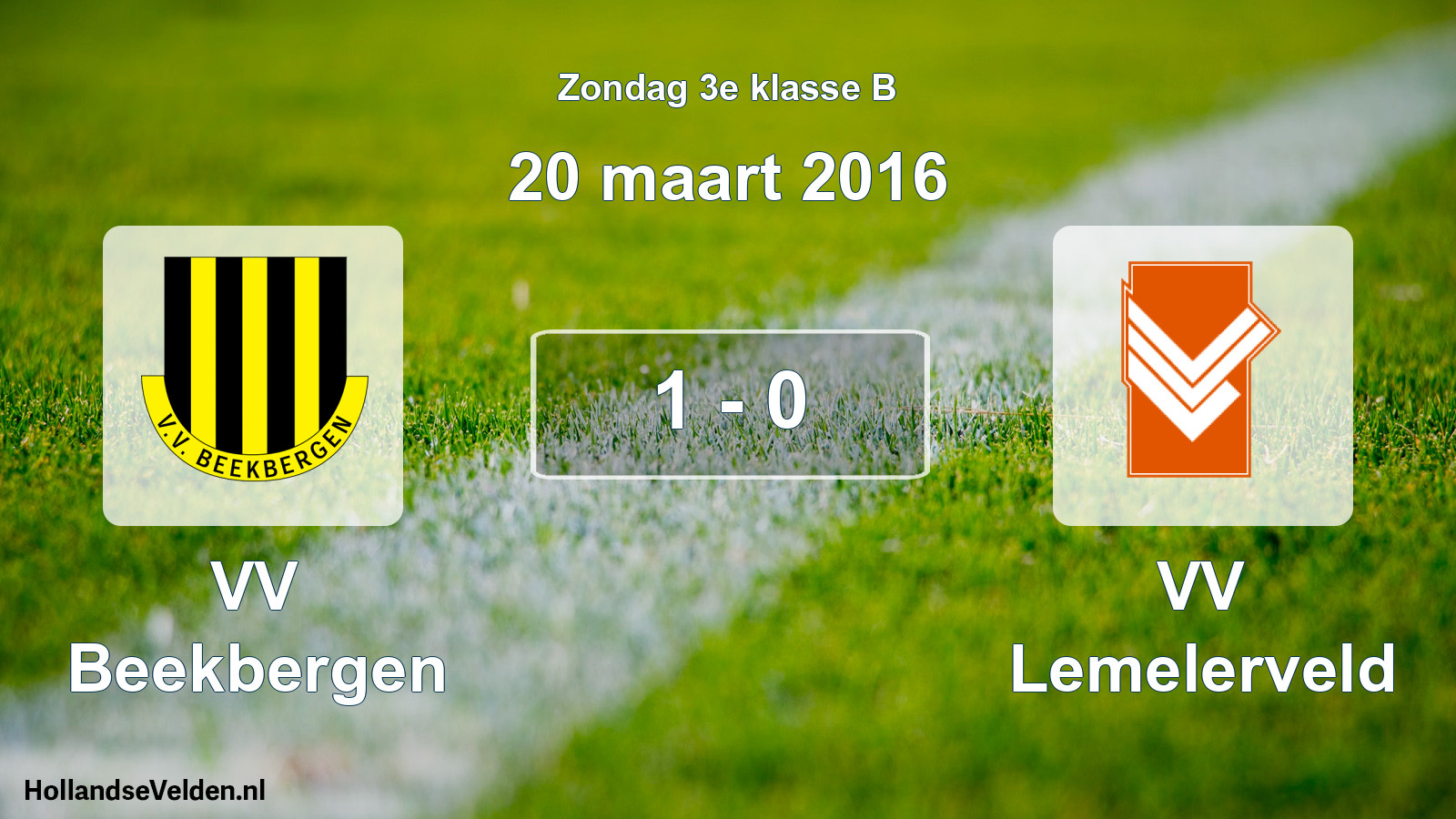 Total number of matches played: VV Beekbergen - VV Lemelerveld 1 - 0 (20 March 2016)